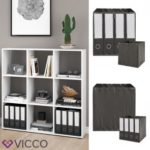 Vicco Raumteiler Würfelregal Standregal Nove Weiß Faltbox Wohnzimmer Regal 104x108 cm modern Ablage 9 Fächer Dekoregal Ordnerregal Aufbewahrung