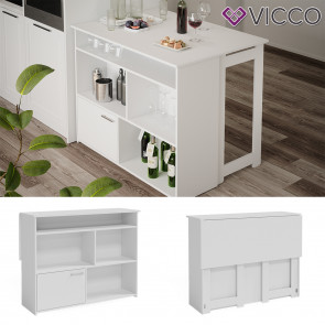 Vicco Bartisch Dominic Weiß 116 x 37 cm Esszimmer Küche offene Fächer Tür