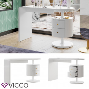 Vicco Schminktisch Lara Weiß Hochglanz 120 cm