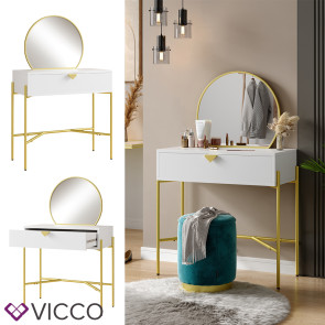 Vicco Schminktisch Melissa Weiß 130 cm mit Schublade