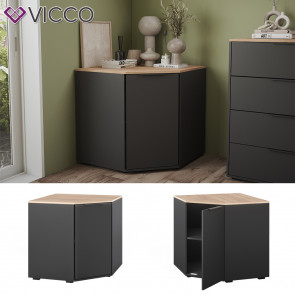 Vicco Eckkommode Betti Anthrazit Sonoma 78 x 78 cm Wohnzimmer 1 Tür