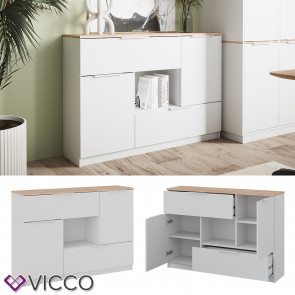 Vicco Sideboard Betti Weiß Sonoma 120 x 84 cm 2 Türen 2 Schubladen 1 Fach