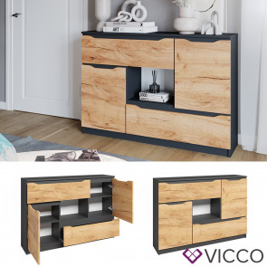 Vicco Sideboard Ruben 120 x 84 cm Anthrazit Eiche Kommode