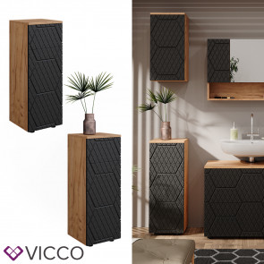 Vicco Midischrank Irma Eiche Anthrazit 30 x 81 cm 1 Schublade 2 Fächer Badezimmer