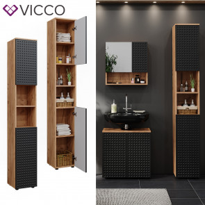 Vicco Hochschrank Irma Eiche Anthrazit 30 x 192 cm Badezimmer