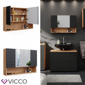 Vicco Badspiegelschrank Irma Eiche Anthrazit 80 x 55 cm Badezimmer