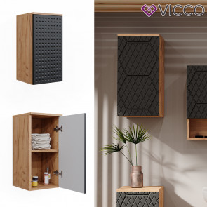 Vicco Hängeschrank Irma Eiche Anthrazit 30 x 59 cm 2 Fächer Badezimmer