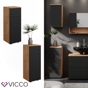 Vicco Midischrank Irma Eiche Anthrazit 30 x 81 cm 1 Schublade 2 Fächer Badezimmer