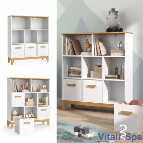 Vitalispa Organizer Malia Weiß Eiche 98 x 113 cm Kinderzimmer Regal