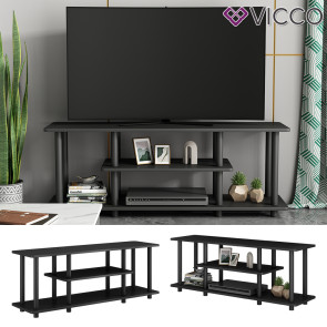Vicco Lowboard Cesaro Schwarz 110 x 41,5 cm mit offenen Ablageflächen