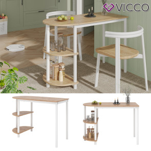 Vicco Bartisch Freetown Eiche Weiß 110 x 75,5 cm mit Regal