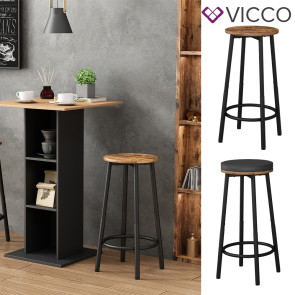 Vicco Barhocker Edmonton Eiche rustikal 31,5 x 64 cm 2er Set