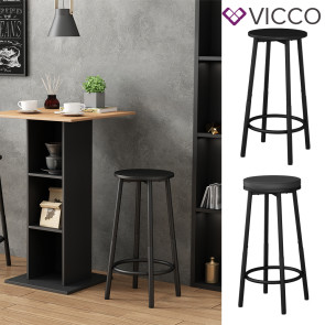 Vicco Barhocker Edmonton Schwarz 31,5 x 64 cm 2er Set