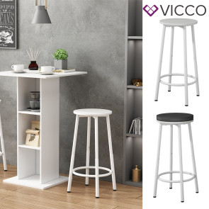 Vicco Barhocker Edmonton Weiß 31,5 x 64 cm 2er Set