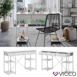 Vicco Schminktisch Chino Weiß 120 cm mit 3 Schubladen
