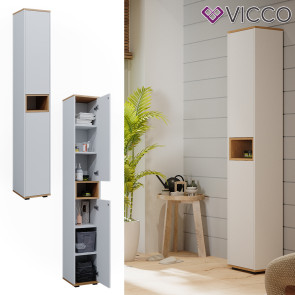 Vicco Hochschrank Didi Weiß Eiche 30 x 192 cm mit 2 Türen