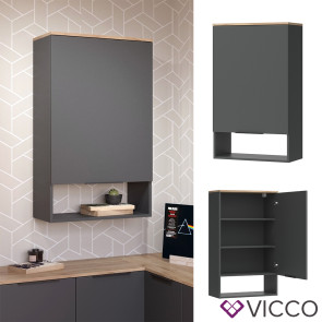 Vicco Hängeschrank Wido Anthrazit Eiche 60 x 100 cm mit Tür