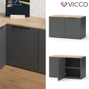 Vicco Eckkommode Wido Anthrazit Eiche 80 x 50 mit Tür