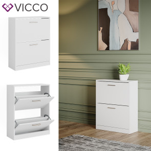 Vicco Schuhschrank Gizmo Weiß 59 x 73 cm 2 Fächer