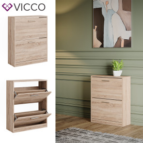 Vicco Schuhschrank Gizmo Eiche 59 x 73 cm 2 Fächer