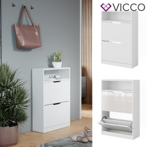 Vicco Schuhkipper Luca Weiß 59 x 90 cm 2 Klappfächer