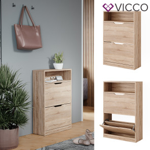 Vicco Schuhkipper Luca Eiche 59 x 90 cm 2 Klappfächer
