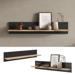 Vicco Wandregal Amber Eiche Wotan Anthrazit 100 x 20 cm Wandhalterung