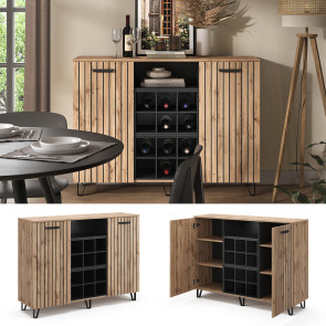 Vicco Sideboard Amber Eiche Wotan 134 x 100 cm mit 2 Türen