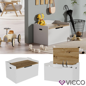 Vicco Spielzeugtruhe Luzern Weiß 78 x 50 cm