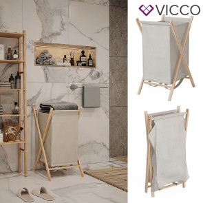 Vicco Wäschekorb Bruno Beige 40 x 64 cm