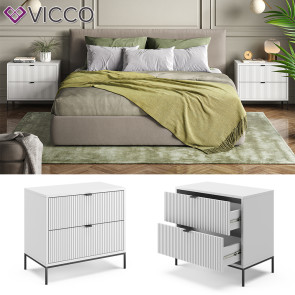 Vicco Nachttisch Eliza Weiß 2er Set