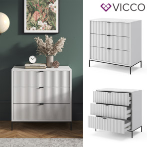 Vicco Kommode Eliza Weiß 80 x 81,2 cm mit 3 Schubladen