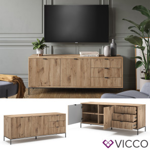 Vicco Lowboard Eliza Viking Oak 150,1 x 60 cm mit 3 Schubladen und 2 Türen