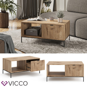 Vicco Couchtisch Eliza Viking Oak 90 x 45 cm mit einer Schublade