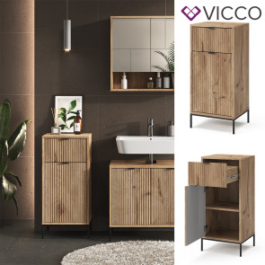 Vicco Midischrank Eliza Viking Oak 40 x 87 cm mit Tür und Schublade