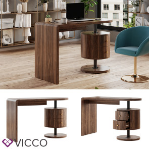 Vicco Schreibtisch Lara Eiche rustikal 120 x 50 cm 2 Schubladen
