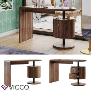 Vicco Schminktisch Lara Eiche rustikal 120 x 50 cm mit 2 Schubladen