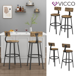 Vicco Barhocker-Set Caracas Eiche rustikal 37 x 102 cm 2 Teile