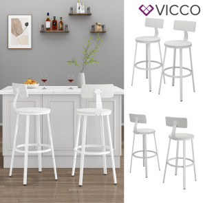 Vicco Barhocker-Set Caracas Weiß 37 x 102 cm 2 Teile