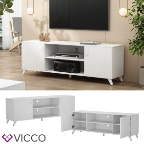 Vicco Lowboard Maceio Weiß 160 x 54,5 cm mit 2 Türen