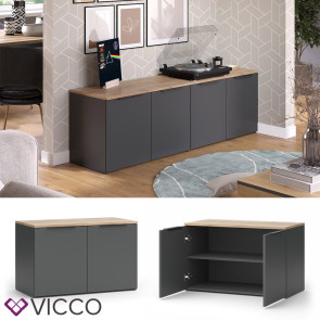 Vicco Wohnwand Wido Anthrazit Eiche 2 Teile