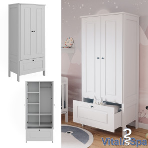 Vitalispa Kinderkleiderschrank Ajaton Weiß 83,3 x 187 cm
