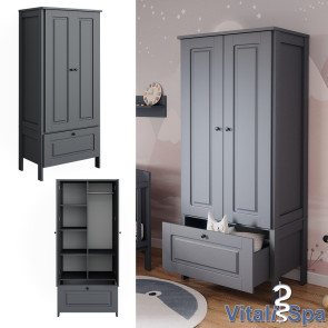 Vitalispa Kinderkleiderschrank Ajaton Grau 83,3 x 187 cm