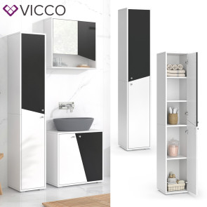 Vicco Hochschrank Irida Weiß Anthrazit 30 x 192 cm