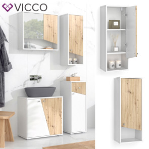 Vicco Hängeschrank Irida Weiß Eiche 30 x 79 cm