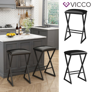 Vicco Barhocker Vault Schwarz 30 x 40 cm 2er Set