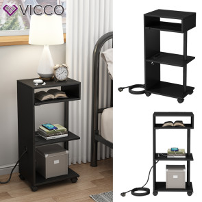 Vicco Beistelltisch Barion Schwarz 38 x 78 cm