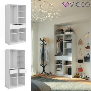Vicco Kleiderschrank Elmo Weiß 100 x 200 cm mit 2 Schubladen