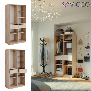 Vicco Kleiderschrank Elmo Sonoma 100 x 200 cm mit 2 Schubladen