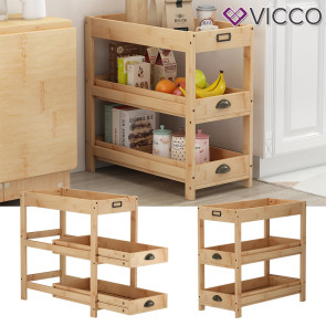 Vicco Aufbewahrungsregal Legum Bambus 66 x 66 cm mit 3 Ablagen